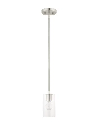 Livex Lighting 1-light Brushed Nickel Pendant In Metallic