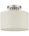 Livex Lighting 1 Light Brushed Nickel Semi Flush