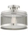Livex Lighting 1-light Brushed Nickel Semi Flush Pendant In Metallic