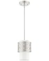 Livex Lighting 1 Light Brushed Nickel Single Pendant