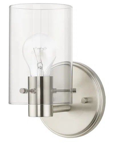 Livex Lighting 1 Light Brushed Nickel Single Sconce In Metallic