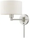 Livex Lighting 1 Light Brushed Nickel Swing Arm Wall Lamp