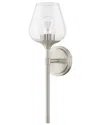 Livex Lighting 1 Light Brushed Nickel Vanity Sconce In Silver