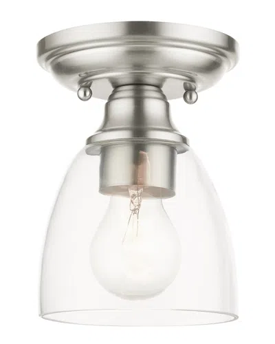 Livex Lighting 1-light Flush Mount In Metallic