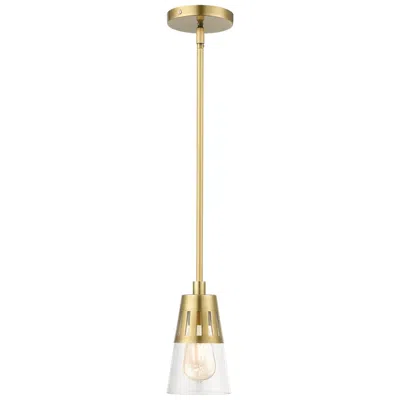 Livex Lighting 1 Light Natural Brass Mini Pendant