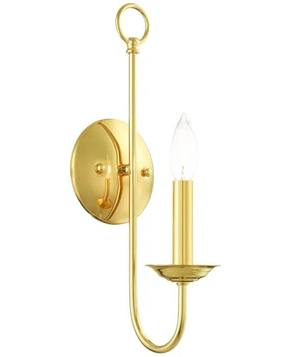 Livex Lighting 1 Light Polished Brass Wall Sconce In Gold