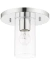 Livex Lighting 1-light Polished Chrome Flush Pendant In Metallic