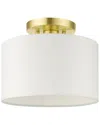 Livex Lighting 1 Light Satin Brass Semi Flush In Gold