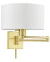 Livex Lighting 1 Light Satin Brass Swing Arm Wall Lamp In Gold
