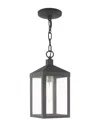 Livex Lighting 1-light Scandinavian Gray Outdoor Pendant Lantern In Gray