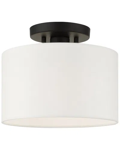 Livex Lighting 1-light Semi Flush In White