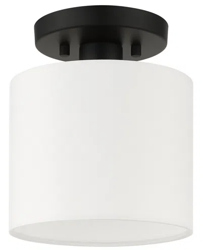 Livex Lighting 1-light Semi Flush In White