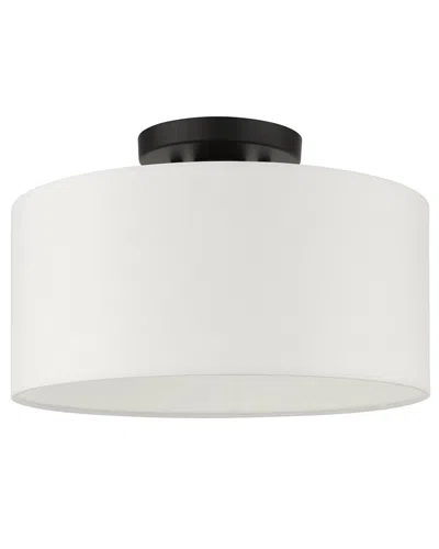 Livex Lighting 1-light Semi Flush In White