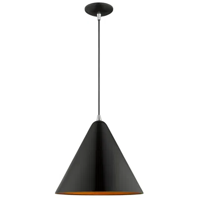 Livex Lighting 1 Light Shiny Black Mini Pendant