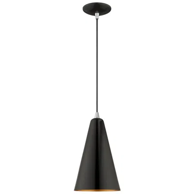 Livex Lighting 1 Light Shiny Black Mini Pendant