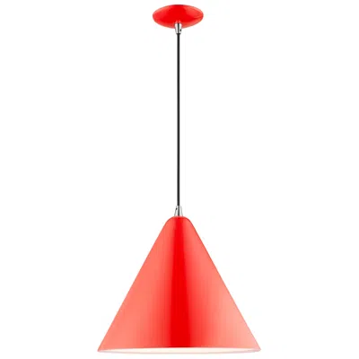 Livex Lighting 1 Light Shiny Red Mini Pendant
