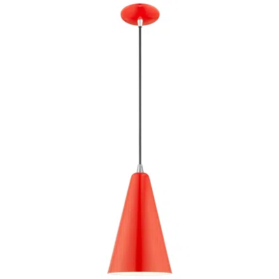 Livex Lighting 1 Light Shiny Red Mini Pendant