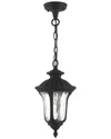 Livex Lighting 1 Light Textured Black Small Outdoor Pendant Lantern In Black