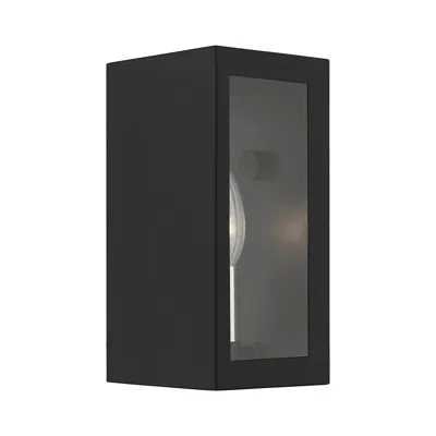Livex Lighting 1 Light Textured Black With Brushed Nickel Candles Outdoor Ada Small Sconce