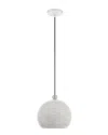 Livex Lighting 1-light White With Brushed Nickel Accents Pendant In White