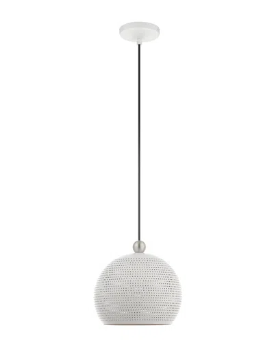Livex Lighting 1-light White With Brushed Nickel Accents Pendant