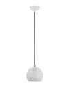 Livex Lighting 1-light White With Brushed Nickel Accents Pendant In White
