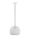Livex Lighting 1-light White With Brushed Nickel Accents Pendant In White