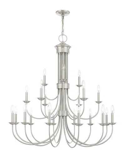 Livex Lighting 12 6 3-light Brushed Nickel Chandelier In Metallic