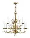 Livex Lighting 12-light Antique Brass Chandelier In Metallic