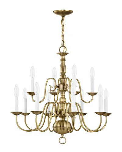 Livex Lighting 12-light Antique Brass Chandelier In Metallic