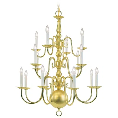 Livex Lighting 16 Light Polished Brass Chandelier