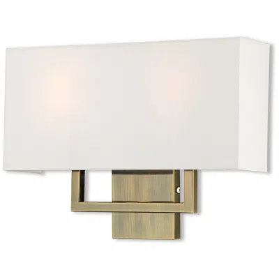 Livex Lighting 2 Light Antique Brass Ada Wall Sconce In Gold