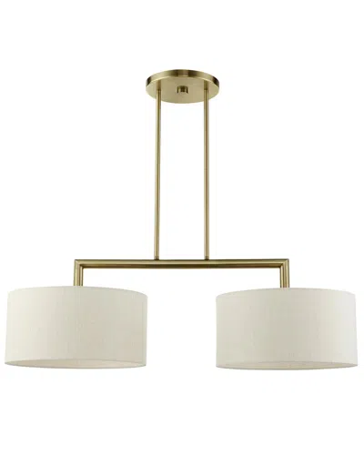 Livex Lighting 2 Light Antique Brass Linear Chandelier In Neutral
