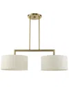 Livex Lighting 2 Light Antique Brass Linear Chandelier In Gold