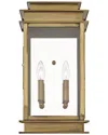Livex Lighting 2-light Antique Brass Outdoor Wall Lantern In Gold