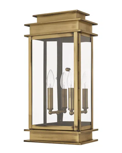 Livex Lighting 2-light Antique Brass Outdoor Wall Lantern In Metallic