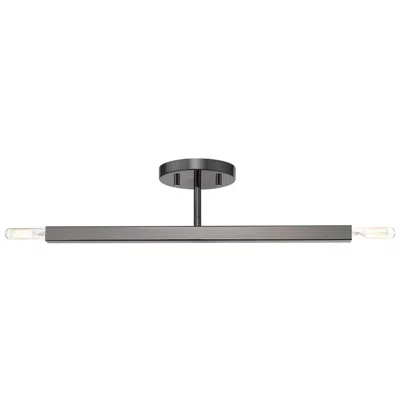 Livex Lighting 2 Light Black Chrome Semi-flush