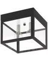 Livex Lighting 2-light Black Outdoor Ceiling Mount In Black