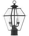 Livex Lighting 2-light Black Outdoor Post Top Lantern In Black