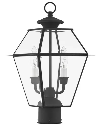 Livex Lighting 2-light Black Outdoor Post Top Lantern
