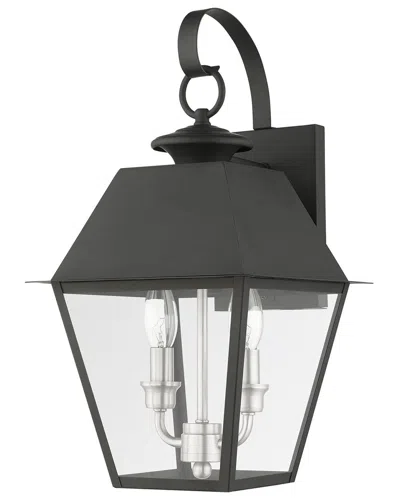 Livex Lighting 2 Light Black Outdoor Wall Lantern