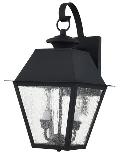 Livex Lighting 2 Light Black Outdoor Wall Lantern