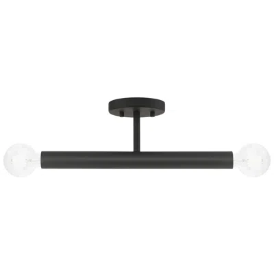 Livex Lighting 2 Light Black Semi-flush