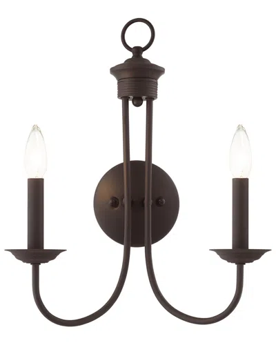 Livex Lighting 2 Light Bronze Double Sconce In Gold