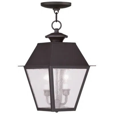 Livex Lighting 2 Light Bronze Outdoor Pendant Lantern