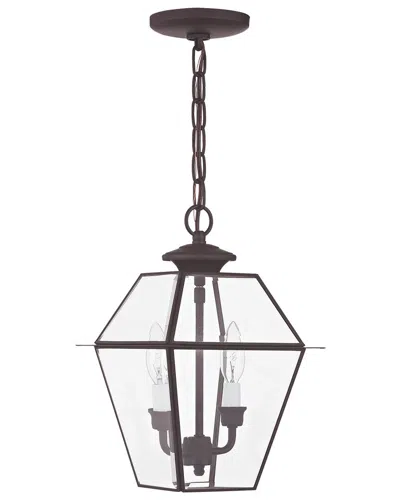 Livex Lighting 2-light Bronze Outdoor Pendant Lantern In Black