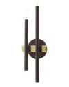 Livex Lighting 2-light Bronze With Antique Brass Accents Sconce