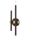 Livex Lighting 2-light Bronze With Antique Brass Accents Sconce