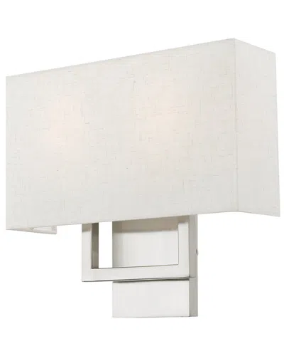 Livex Lighting 2 Light Brushed Nickel Ada Sconce In White