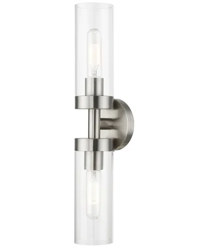 Livex Lighting 2 Light Brushed Nickel Ada Vanity Sconce In Silver